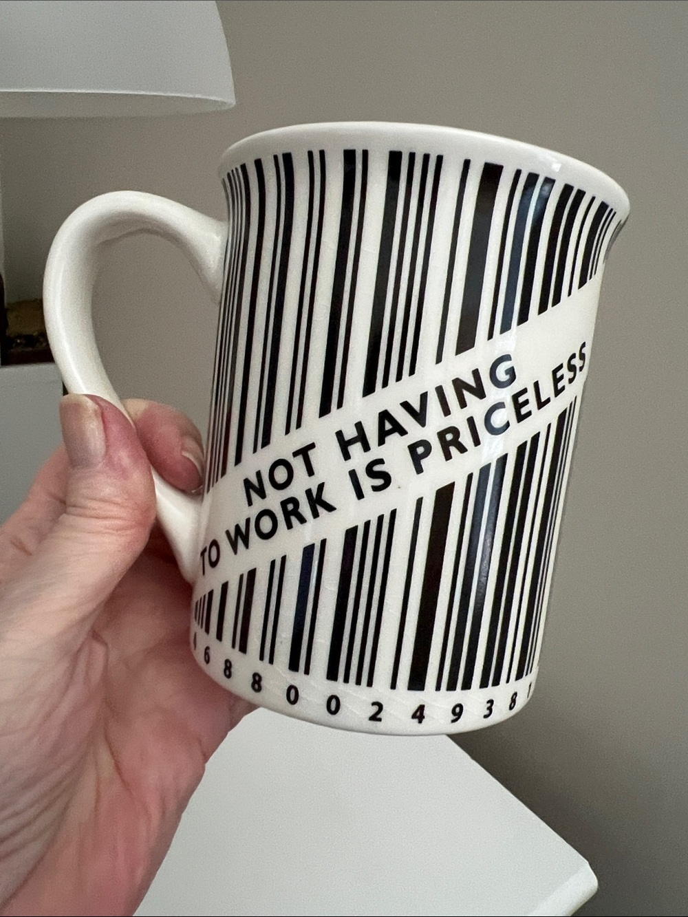 Unique - Retired Not Expired Black & White Ceramic Mug